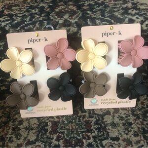 Piper Flower Hair Clips - Pink,Cream,Black,Taupe
2 Brand New sets; 8 clips total
